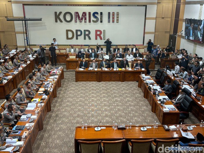 Rapat Kapolri bersama Komisi III DPR, Senin (11/11/2024).